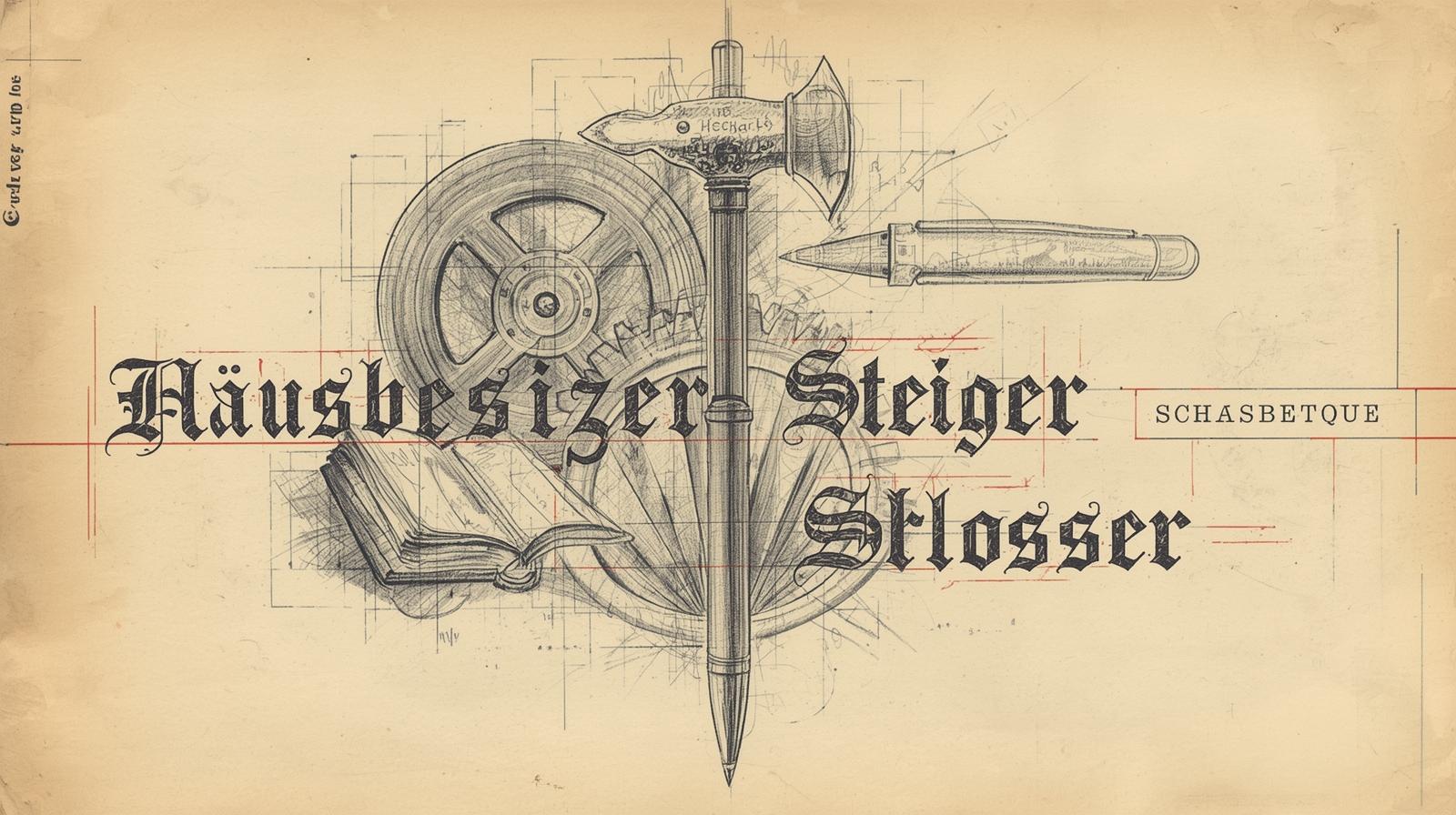Zawody w księdze adresowej: Hausbesitzer, Lehrer, Steiger, Schlosser — grafika