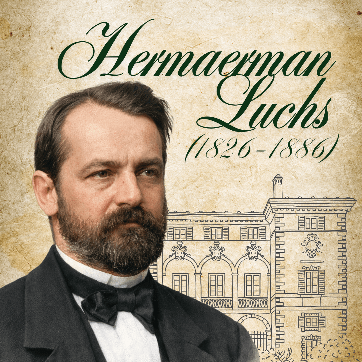 Hermann Luchs (1826-1886) – grafika wyróżniająca artykuł o bytomskim historyku sztuki.