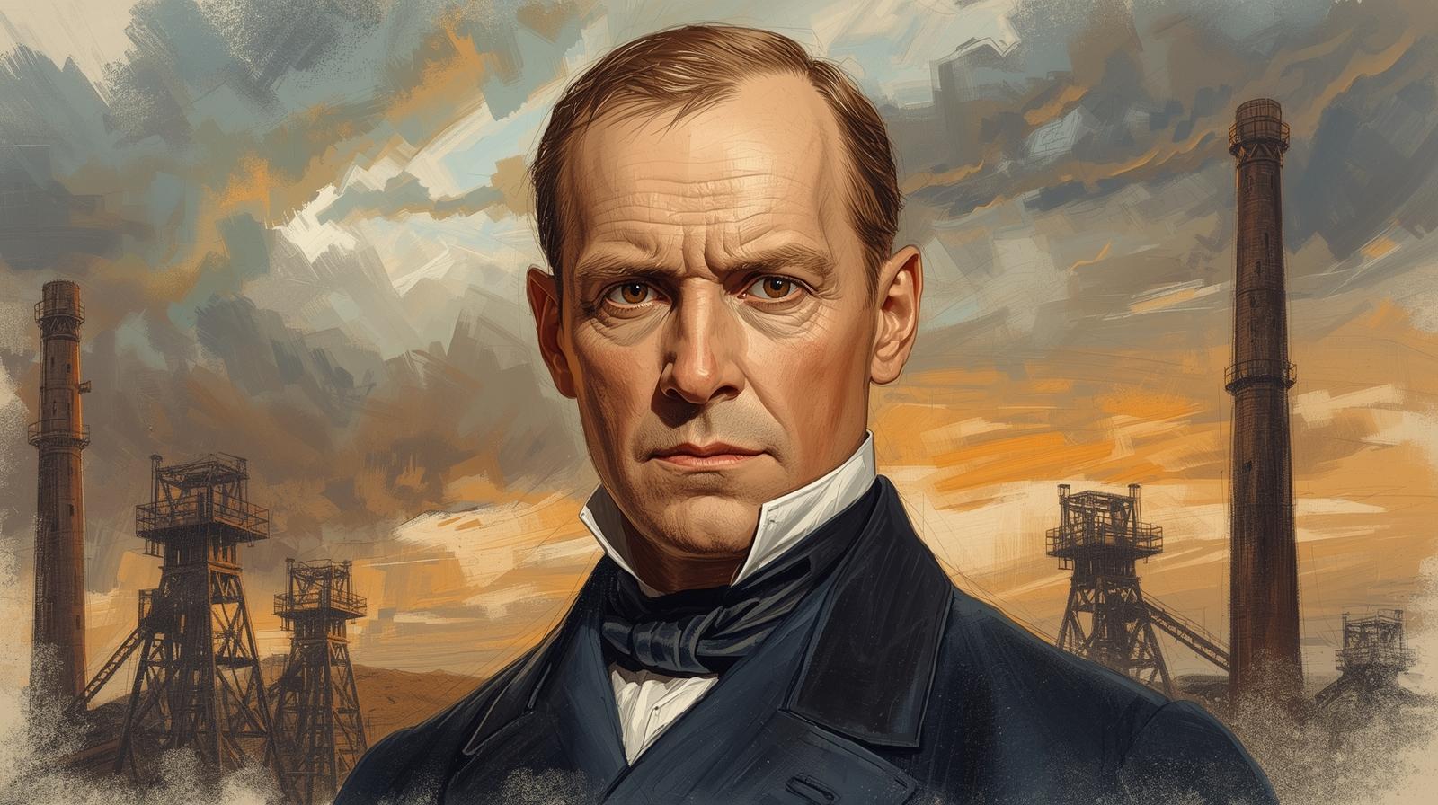 Portret Karola Goduli - pioniera górnośląskiego przemysłu w Bytomiu