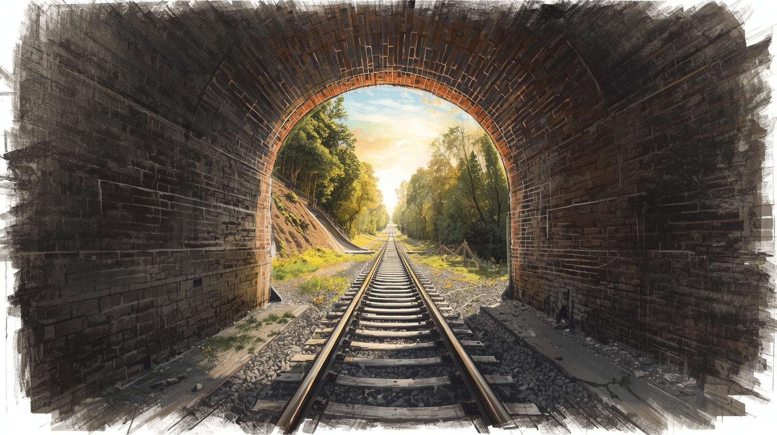 Tunel kolejowy prowadzący do Goju