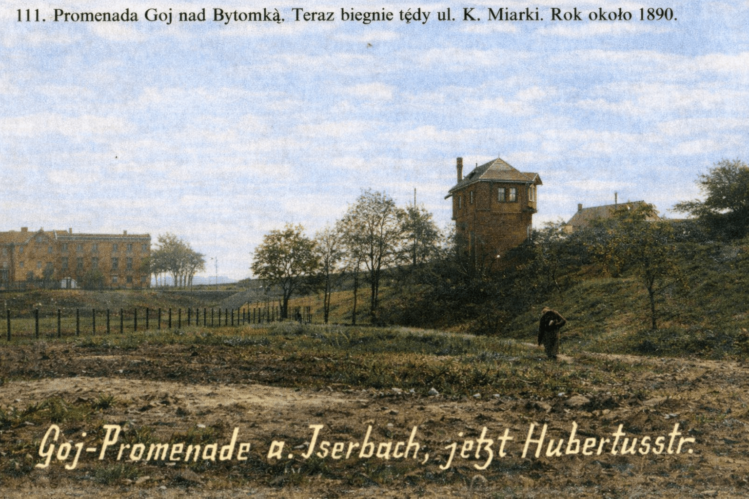 Początek promenady przy dawnej Hubertusstrasse (ul. Miarki)