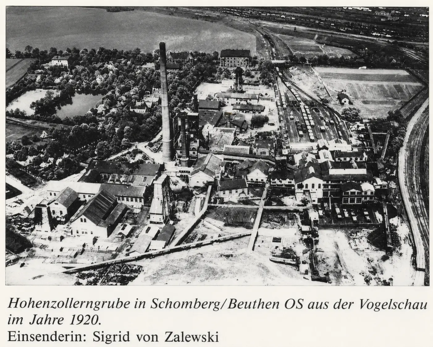 Widok z lotu ptaka na Hohenzollerngrube w Schomberg Beuthen OS w 1920 roku